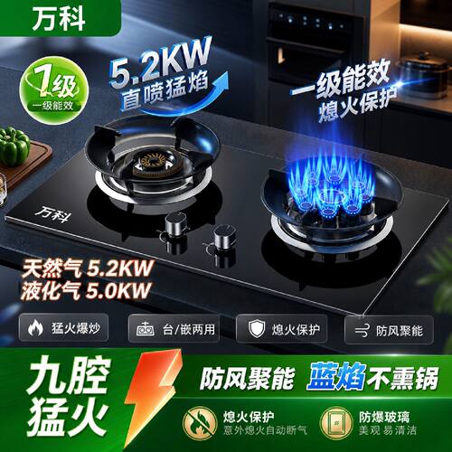 万科燃气灶家用灶台嵌两用天然气灶液化气灶台式两用