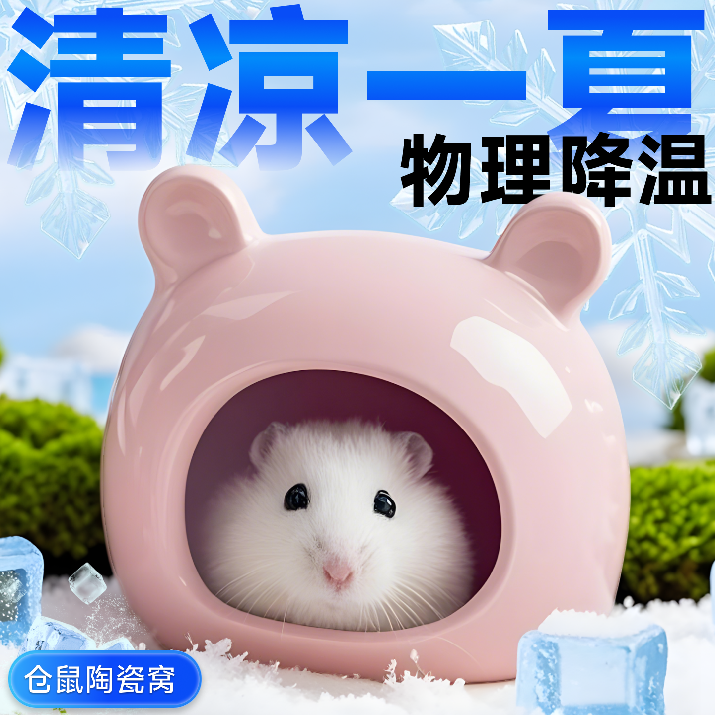 仓鼠陶瓷窝金丝熊躲避屋荷兰猪睡窝小睡房豚鼠降温夏季冰窝空调房