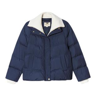 诗篇专选雅丹风可拆卸毛织领两穿高蓬松度面包服学院羽绒服冬