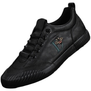 男鞋2026年春季新款男士英伦皮鞋低帮系带休闲潮鞋男板鞋软底透气