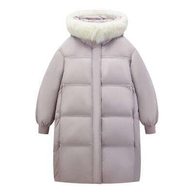 【商场同款】乐町收腰毛领中长款羽绒服女装冬季保暖外套C1ACE463