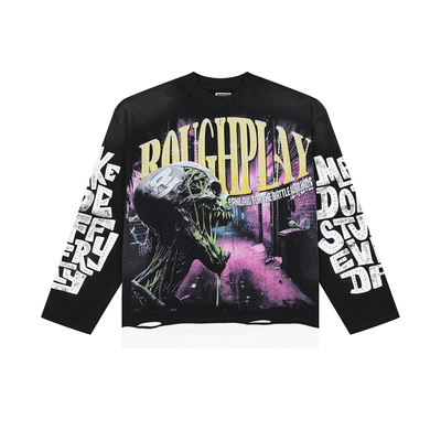 RoughPlay美潮嘻哈假两件长袖T恤