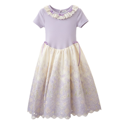 女大童夏季蕾丝娃娃领公主裙