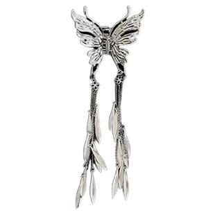 新中式蝴蝶流苏发夹女2025年新款高级感边夹侧边刘海夹子发卡头饰