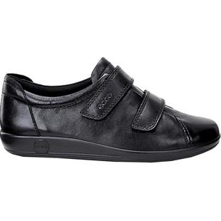 Ecco爱步女鞋秋季款休闲舒适板鞋平底魔术贴单鞋 柔酷2号206513