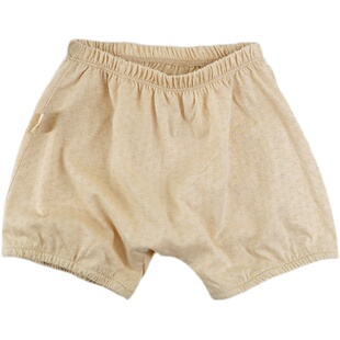 天然彩棉宝宝夏季薄款闭裆短裤 婴儿纯棉夏款居家休闲松紧裤子