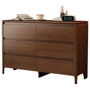 希木森中式实木六斗柜卧室床尾柜靠墙收纳柜客厅置物五斗储物柜