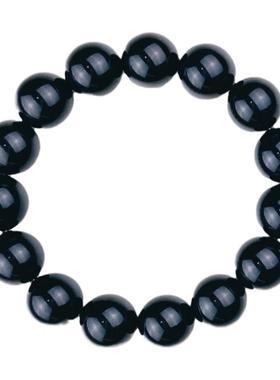 可梅美收藏级黑曜石手串男女款纯天然乌金黑曜石手链黑色珠子串珠