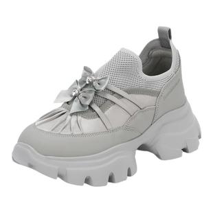 saturdaymode老爹鞋26春季新款芭蕾蝴蝶结透气厚底增高休闲运动鞋