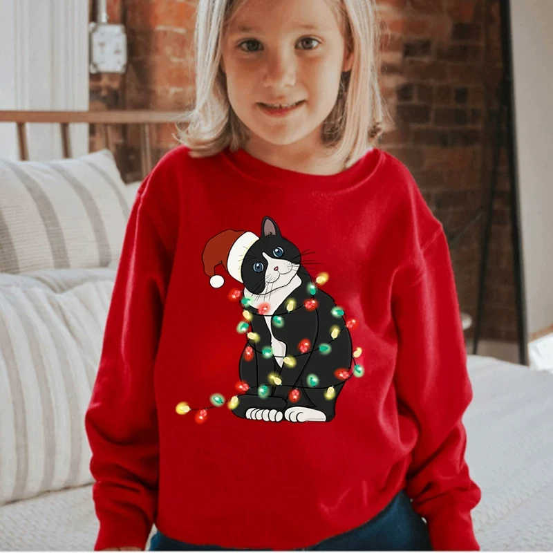 Christmas Kids Sweater 鍦ｈ癁鑺傚崱閫氱尗鍜僵鐏効绔ュ崼琛ｇ孩鑹蹭笂琛