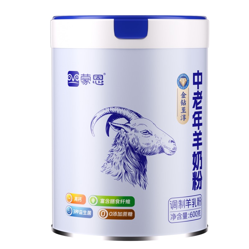 蒙恩中老年羊奶粉 高钙富硒益生菌无蔗糖 送长辈营养品 600g 罐装