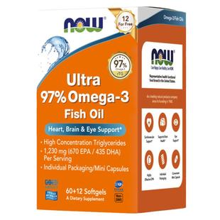 NOW小知己鱼油Ultra 97%深海rTG结构omega3高纯度DPA小颗粒软胶囊