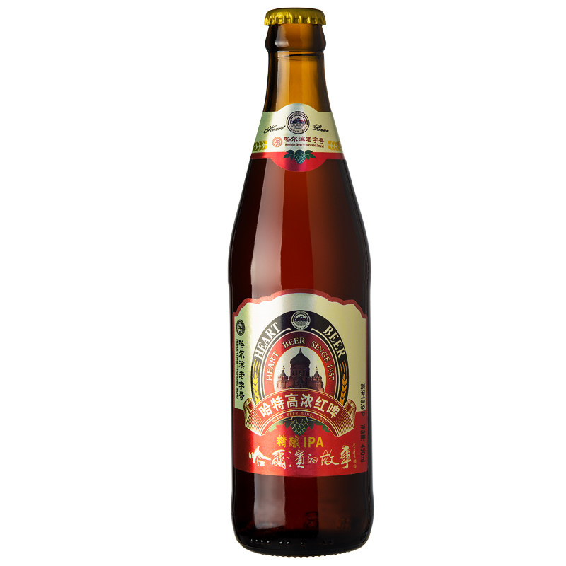 哈特啤酒 原浆精酿红啤450ml*6瓶装整箱 哈尔滨IPA高浓度烈性啤酒