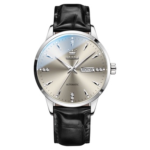 2025新款男士手表机械表官方正品欧利时全自动真皮简约名品牌腕表