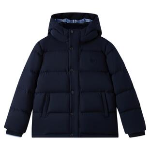 【三防&90%羽绒】eland kids衣恋男童装羽绒服2025年冬新格纹连帽