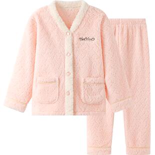 YEEHOO/英氏儿童家居服女秋冬季加厚睡衣套装男孩女孩2026新款