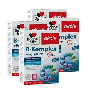 德国双心b族复合营养片*4女士维生素vB12生物素烟酸叶酸进口官方