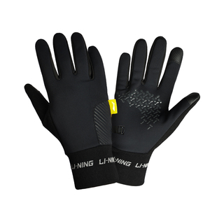 李宁骑行手套保暖冬季男防寒防风防水加绒加厚户外自行车可触屏女