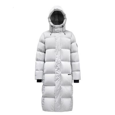 君羽鹅绒服男女过膝长款加厚连帽