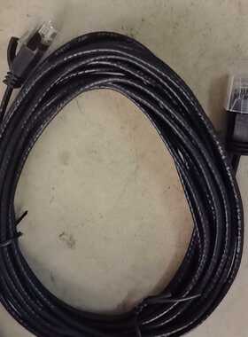 工业用网线，黑色，RJ45接口，线长约15米，铜芯线，带水晶议价