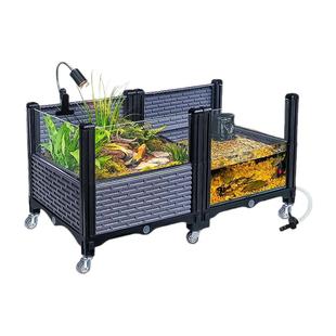 乌龟饲养缸水陆生态大型造景家用玻璃缸养龟黄缘专用种植箱带爬台