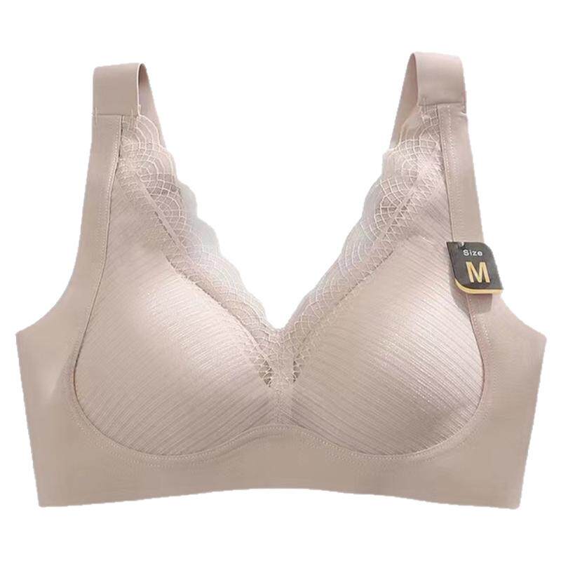 爆款日本乳胶反重力内衣无痕宽肩带聚拢调整型收副乳舒适蕾丝文胸