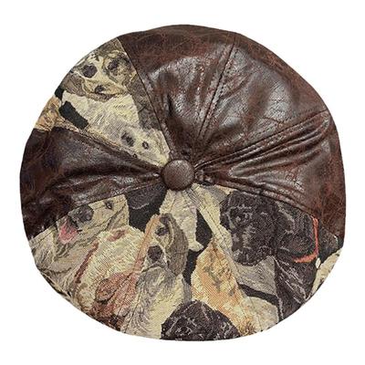 贝雷帽逛街小众女秋冬小狗图案