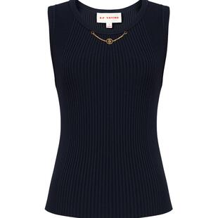 [唐嫣同款]EP雅莹女装 链条设计圆领针织背心 商场同款 9007A