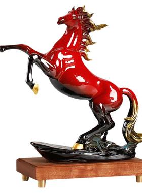 马到成功招财高档老板桌玄关摆件