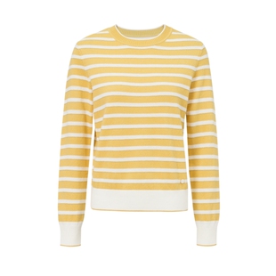 ELSEWHERE珂思[商场同款]淡黄色条纹针织衫女上衣2025春新款毛衣