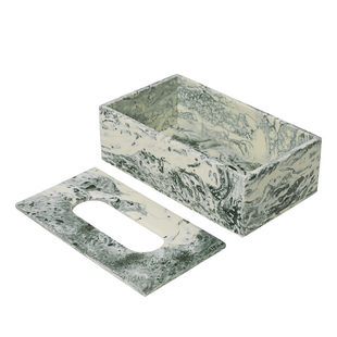 丹麦Ferm Living Mist纸巾盒树脂多孔牙刷架肥皂托大理石纹棉签盒