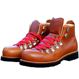 复古登山靴户外露营徒步短靴固特异30800山脉之光头层牛皮机车男