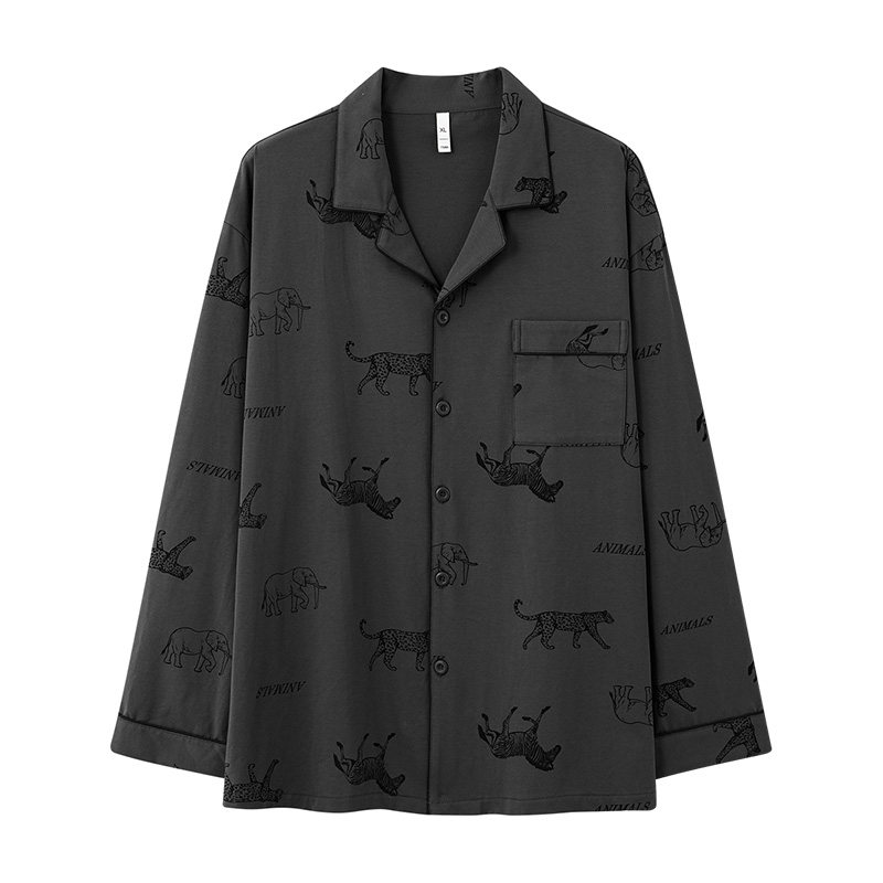 佐印睡衣男款纯棉秋季家居服套装