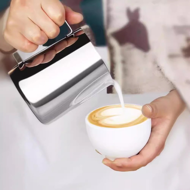批发拉花缸304不锈钢花式杯奶配套拉泡咖啡机尖嘴咖啡杯花
