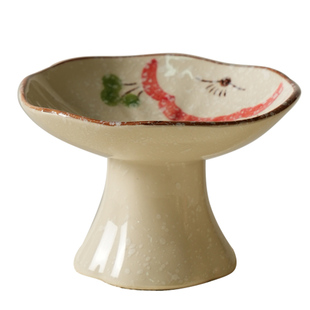 舍里中式高脚果盘家用国风下午茶点心盘陶瓷茶室禅意糕点摆台供盘