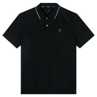 乔丹冰丝polo衫男夏季新款透气速干翻领短袖T恤商务黑色运动上衣