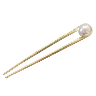 高端中式U型珍珠金属发簪女2025新款丸子头发钗插梳懒人盘发神器