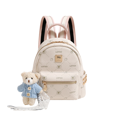 迪士尼草莓熊通勤大容量双肩包包