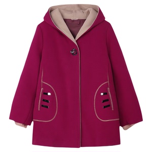 胖妈妈秋冬装200斤毛呢外套