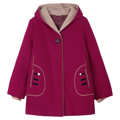 胖妈妈秋冬装200斤毛呢外套