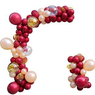 开业气球链红金色婚庆商场马年年会活动场景拱门立柱乔迁装饰布置