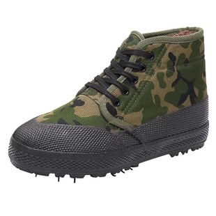 解放鞋男款冬季加绒加厚保暖高帮鞋工地耐磨迷彩胶鞋厚底劳保棉鞋
