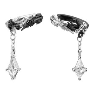 白鸽乌鸦的泪滴 原创无耳洞耳夹羽毛耳骨夹高级感冷淡风耳挂耳饰