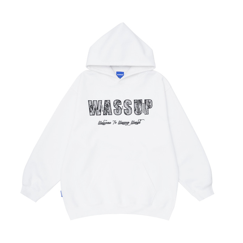 WASSUP刺绣字母潮牌卫衣男女秋冬