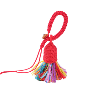4cm藏式棉穗钥匙扣挂绳手编盛唐华彩短款吊坠绳diy民族风服饰挂绳