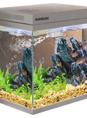 森森超白鱼缸桌面客厅