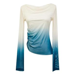 叶落清舞古典舞蹈服身韵渐变长袖上衣中国舞女现代舞练功服形体服