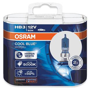 欧司朗HB3 9005汽车灯泡亮白光5000K炫蓝近光远光雾灯69005CBA