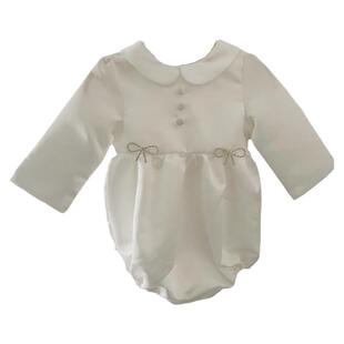 早春女宝宝百天周岁小礼服小女孩白色公主连衣裙抓周拍照包屁衣