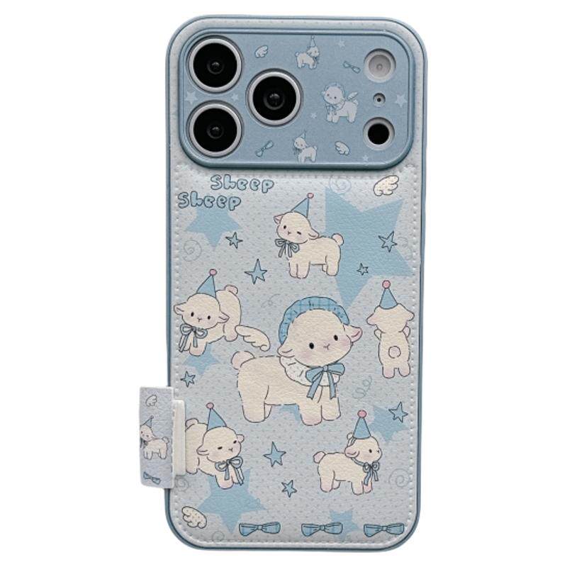 适用苹果手机壳蓝色星星小羊
